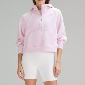 Scuba Oversized Half-Zip Hoodie Meadowsweet Pink